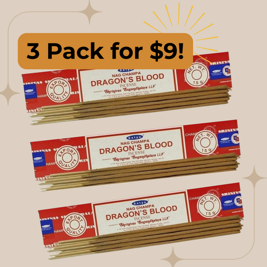 Dragon’s Blood Incense – Satya 3-Pack (15g each) | Aromatic Protection & Energy Clearing