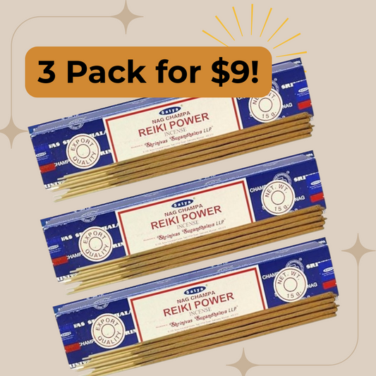 Reiki Power Incense – Satya 3-Pack (15g each) | Energy Healing & Aura Cleansing